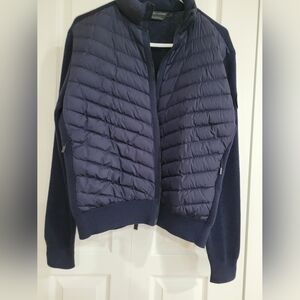 Navy Quilted Canada Goose Jacket with Logo Patch